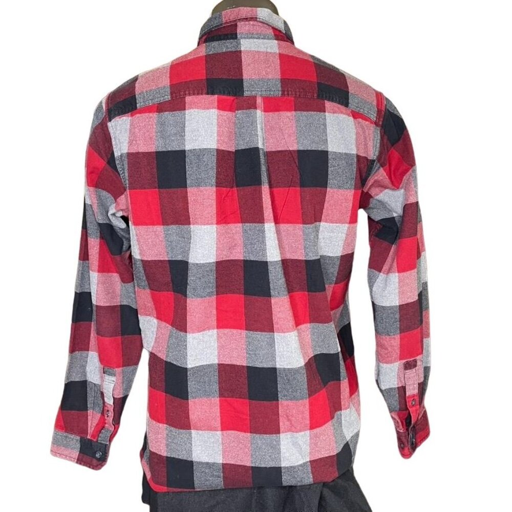 Eddie Bauer Mens Flannel Shirt Fall Winter Button Down Top Size XL u Red Gray - Picture 6 of 8